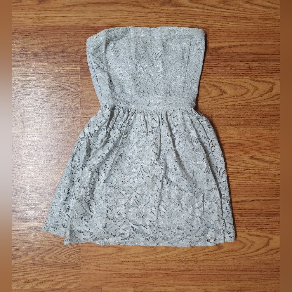 Abrocombie kids size XL lace silver dress